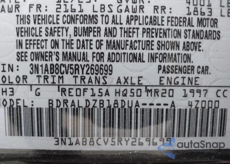 2024 Nissan Sentra Sv from USA, damaged, VIN 3N1AB8CV5RY269699